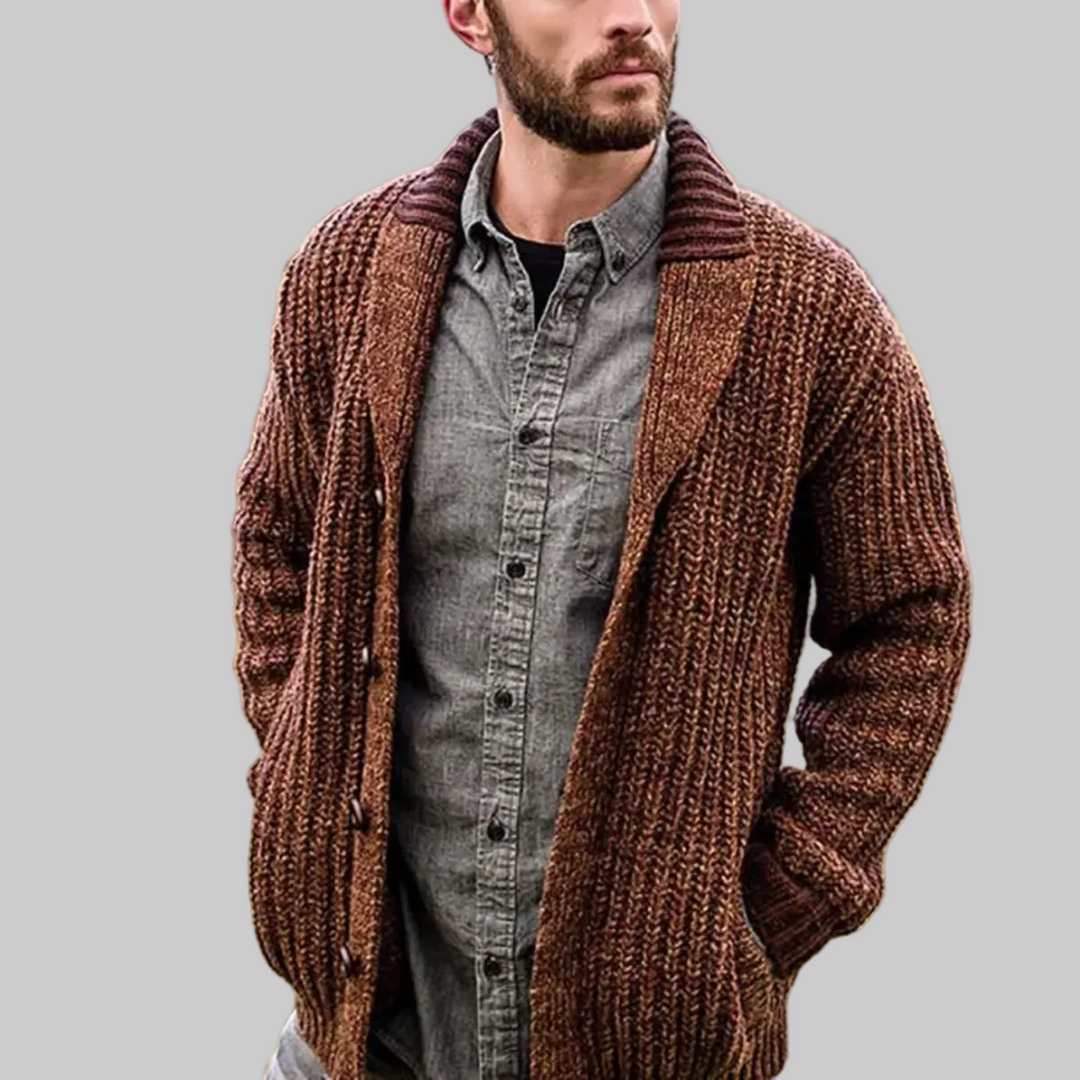 Men | Knit Shawl Collar Cardigan