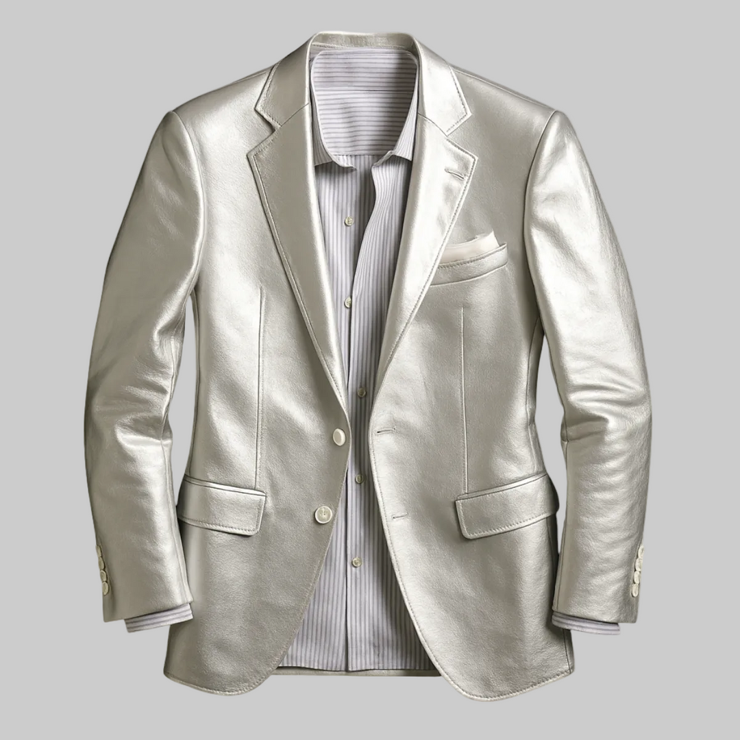 Men | Silver Metallic Blazer