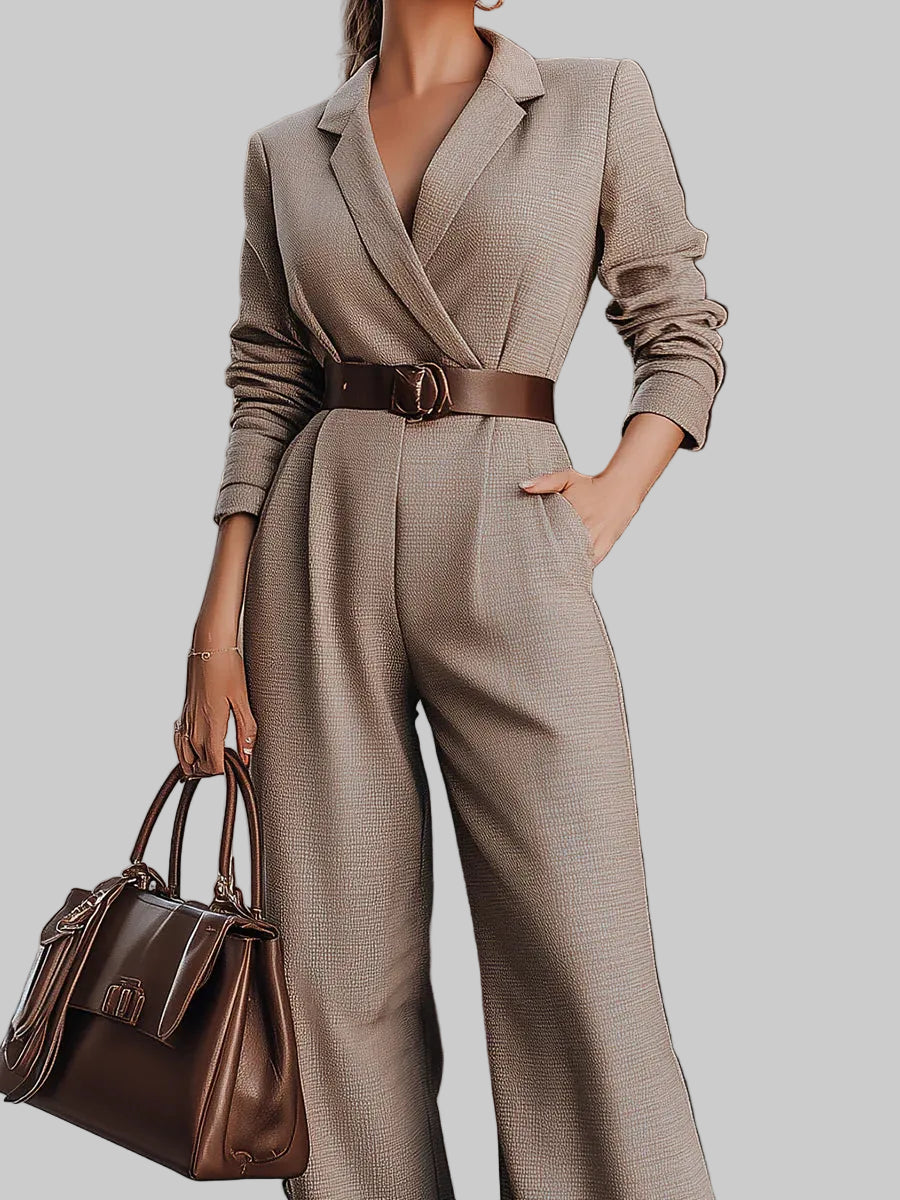 Women | Belted Blazer Jumpsuit