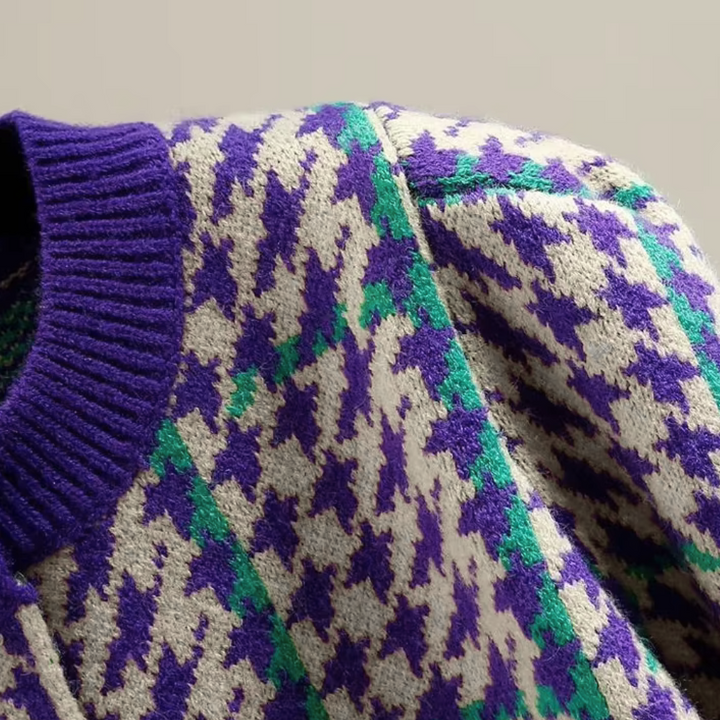 Women | Houndstooth pattern cardigan