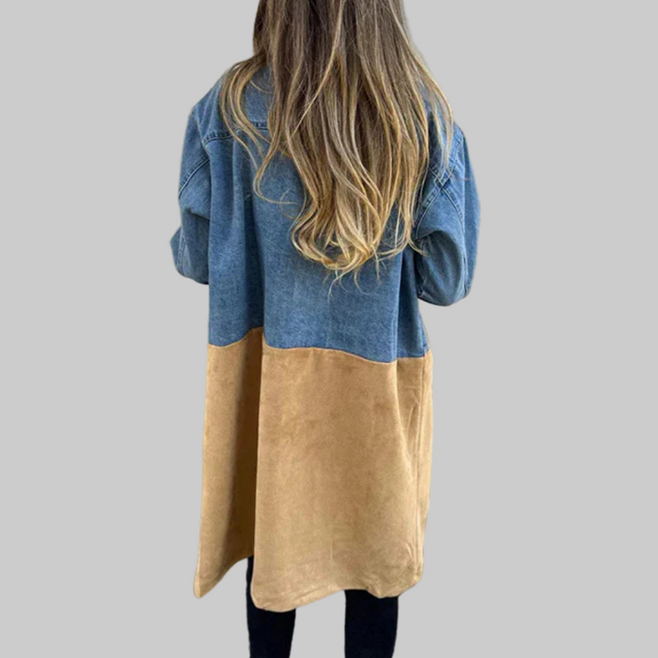 Women | Denim patchwork coat