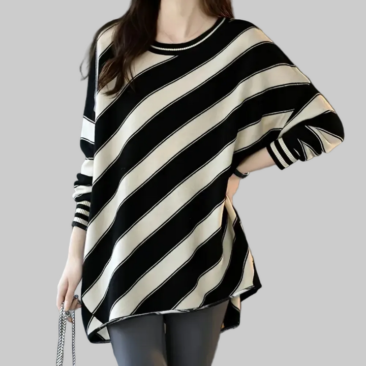 Women | Diagonal Striped Sweater