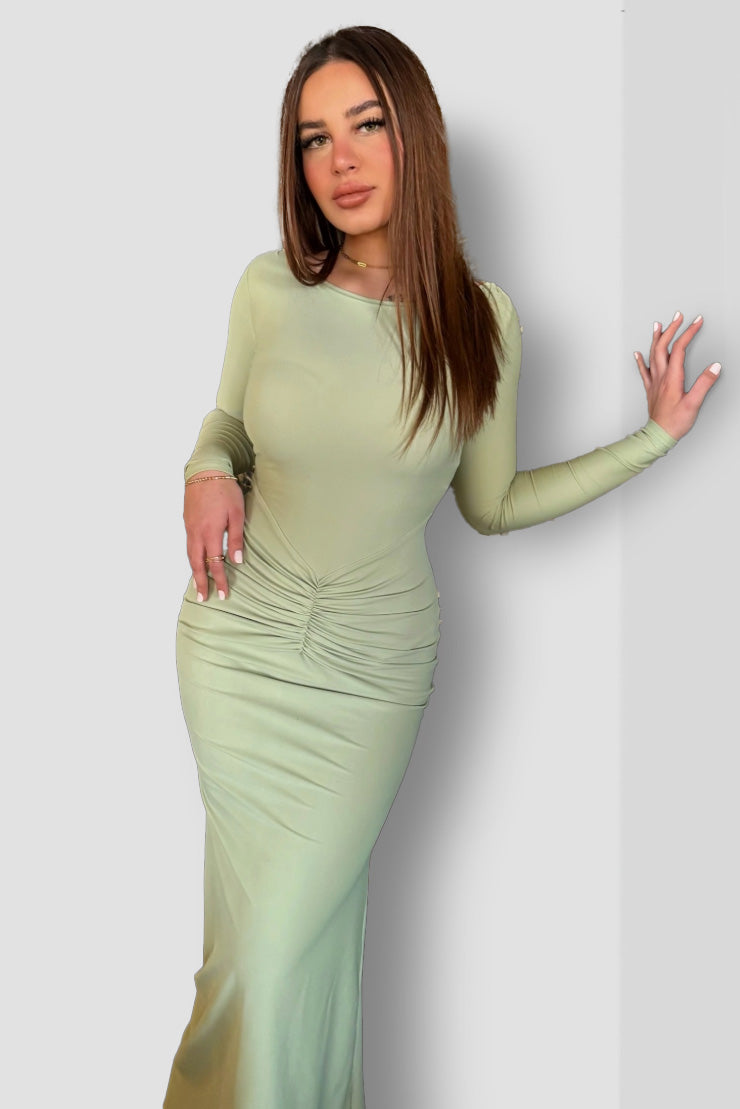 Women | Long dress with center gathers