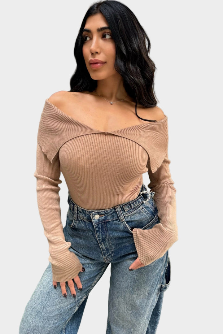 Women | Ribbed off-the-shoulder top