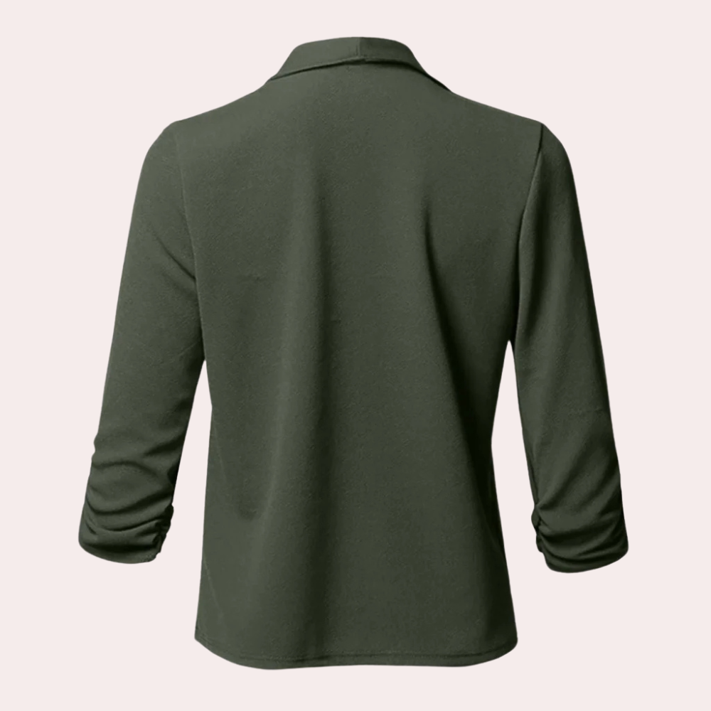 Women | Draped blazer jacket with 3/4 sleeves