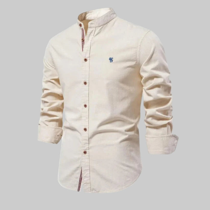 Men | Slim-fit shirt with round collar