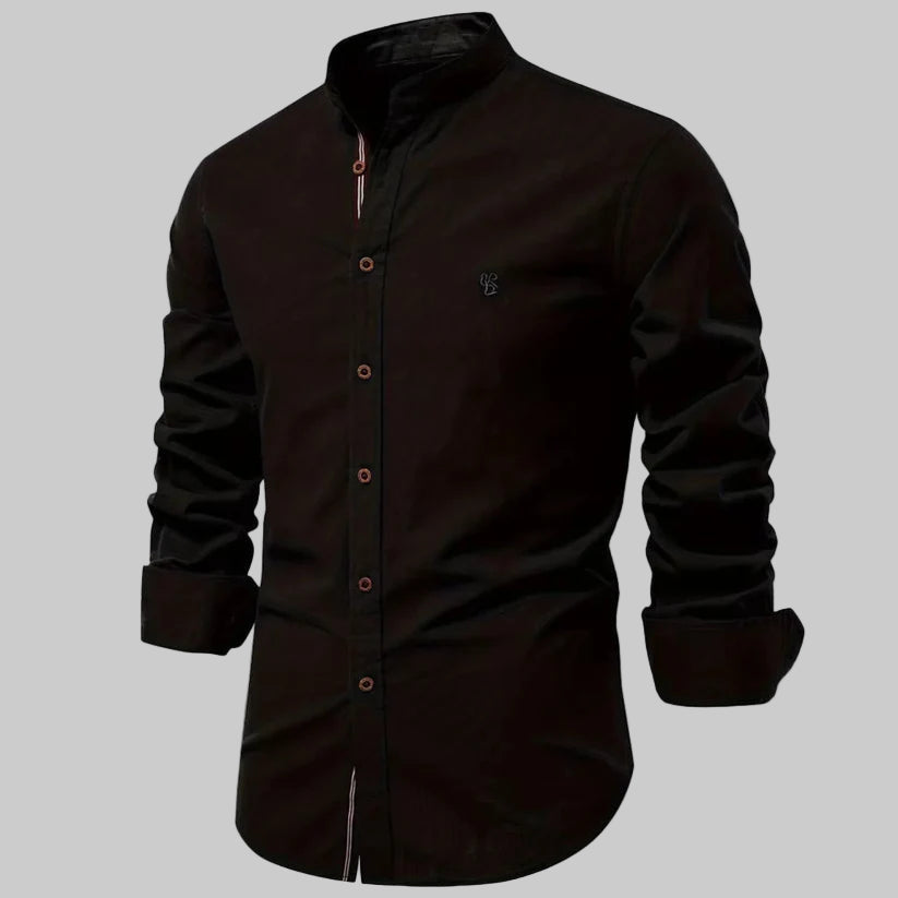 Men | Slim-fit shirt with round collar