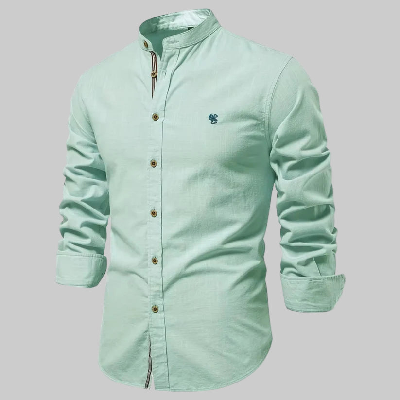 Men | Slim-fit shirt with round collar