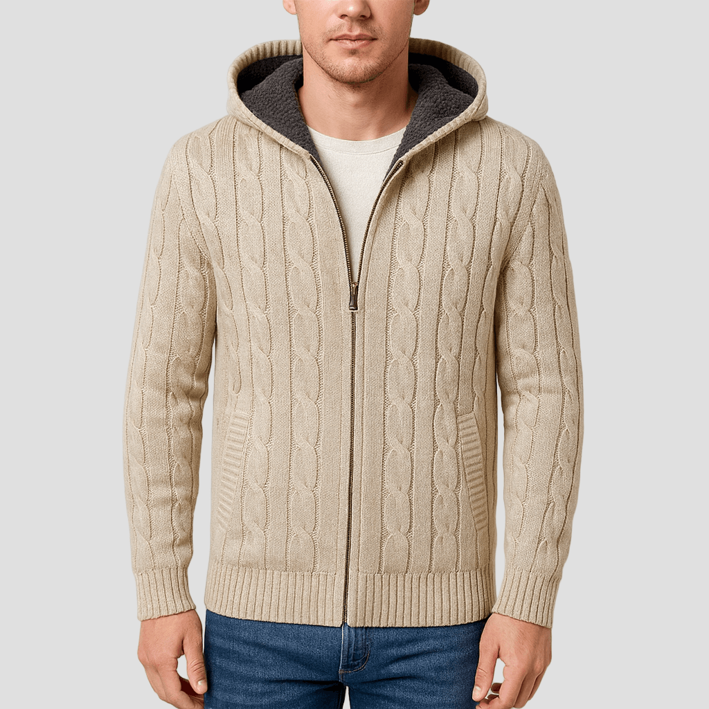 Men | Cable-knit Zipped Sweater