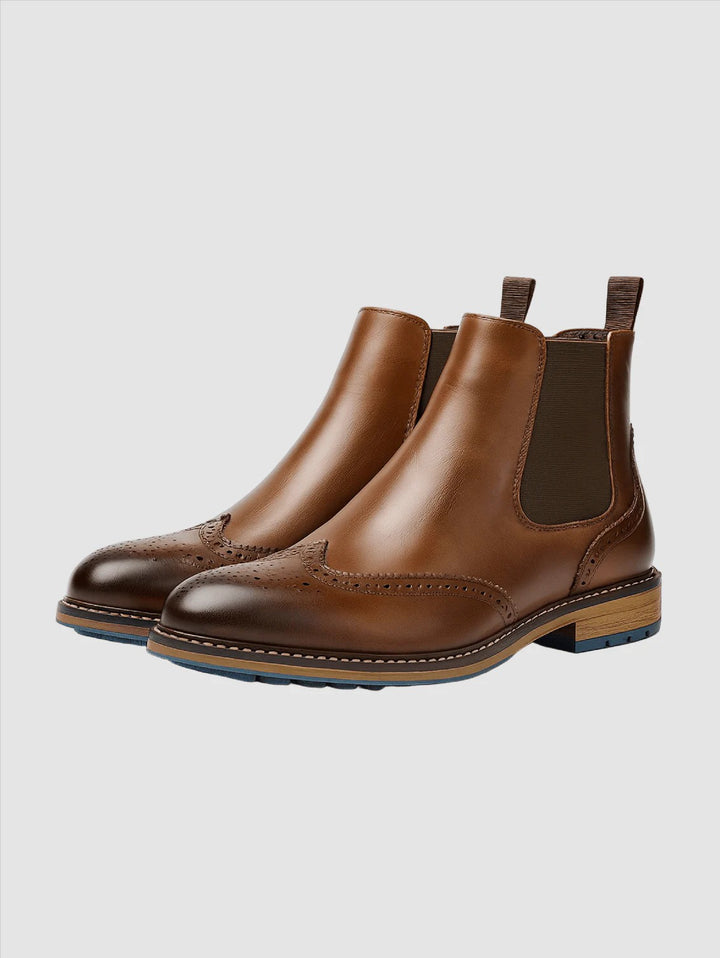 Men | Chelsea boots with front pattern