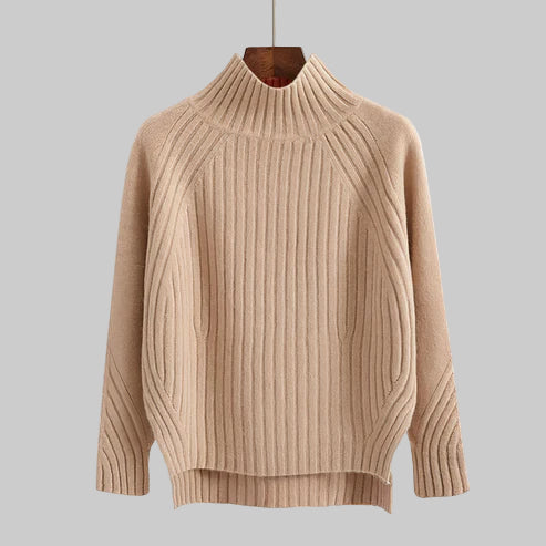 Women | Ribbed knit sweater with high neck