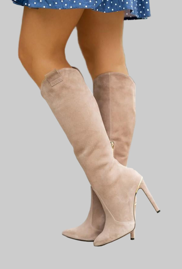 Women | High-heeled boots with pointed toes and zippers